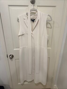 Banana Republic Cream Sleeveless Coat Dress